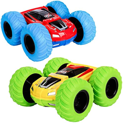 m zimoon Pull Back Car, Inertia Monster Truck Toy Cars Double-Sided Friction Powered Vehicles Push and Go Vehicle Min Car Rubber Wheels Cars Toys Birthday Gifts for 3-7 Years Old Kids Boys Girls