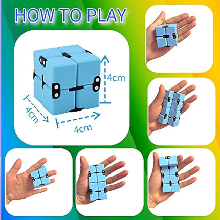 Lubibi 40 PCS Fidget Toys Set for Kids, Fidget Sensory Toys Pack With Stab Pop Toy, Infinite Cube For Autism, ADHD, Stress Relief, Anti-Anxiety Toys Fidget Box Gift for Children, Teen, Student