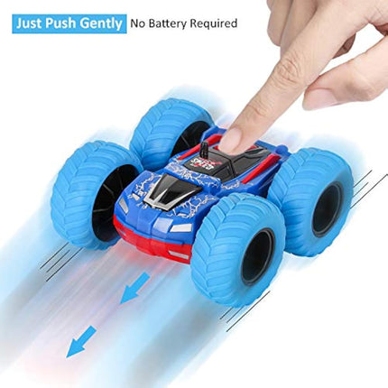 m zimoon Pull Back Car, Inertia Monster Truck Toy Cars Double-Sided Friction Powered Vehicles Push and Go Vehicle Min Car Rubber Wheels Cars Toys Birthday Gifts for 3-7 Years Old Kids Boys Girls