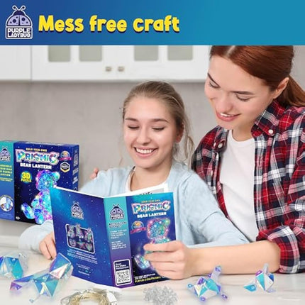 PURPLE LADYBUG Prismic Make Your Own 3D Light Up Bear Craft Kit - Girls Birthday Presents, Great Gifts for 12 Year Olds Girls, Tween Girls Gifts, Teenage Girls Gifts Age 13, Gifts for Teenage Girls