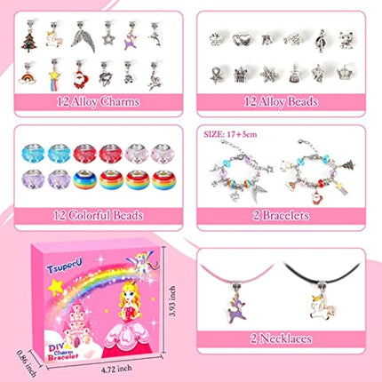Unicorn Gifts for Girls Toys Age 6-10 Years Old Christmas Gifts Crafts Kids Toys, Girls Gifts Charm Bracelet Jewellery Making Kit Childrens Birthday Presents Advent Calendar Stocking Fillers Kids