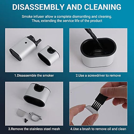 BORUiT Smoking Gun BBQ Cold Food Smoker, Portable Smoke Infuser Cheeses Salmon Sausage Meat Cocktail Smoker Handheld Portable BBQ Smoker with Wood Chips