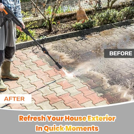 Pressure Washers 1800W,140Bar, Jet Washers Pressure Washers with Hose Reel Adjustable Nozzles & Foam Tank Power Cord, Power Washer for Yard, Cars, Garden, Furniture.