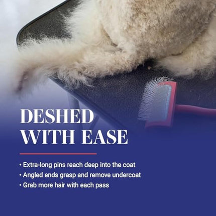 Chris Christensen Big G Dog Slicker Brush for Dogs (Goldendoodles, Labradoodles, Poodles), Groom Like a Professional, Fluff Detangle Style, Saves Time Energy, Coral, Large