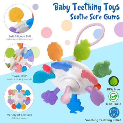 Aliex 6 in 1 Montessori Toys for Babies 12 Months, Baby Toys Stacking Rings Blocks Wooden Shape Sorter Activity Cube Xylophone Gifts for Baby Boys Girls