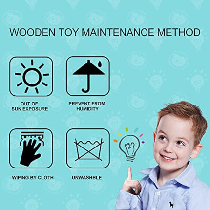 Top Bright Wooden Race Track Car Ramp Racer for 1 2 Year Old Boys Girls Gifts Presents, Toddler Toys with 4 Mini Cars