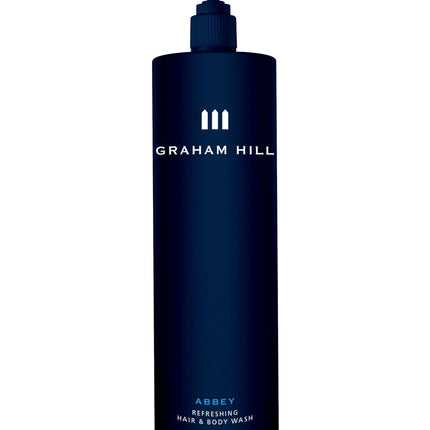 GRAHAM HILL Abbey Refreshing 2 in 1 Hair & Body Wash, 1000 ml Moisturizing Mens Shower Gel for Everyday Body Care and Sensitive Skin, Woody- Bergamot