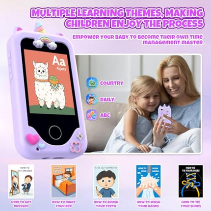 Kids Phone for Girls,Christmas Birthday Gifts for 3 4 5 6 7 8 years old Girls,Touchscreen Learning Toys for girls age 3-11 with Dual Camera 8G SD Card
