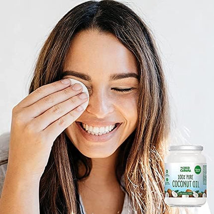 Coco Cabana 100% Pure Coconut Oil 1L, Vegan, Gluten & Dairy Free, Natural Beauty Product, Skin & Hair, Cooking, glass jar, 1000ml