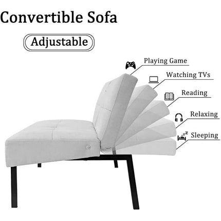 Panana Sofa Bed Click Clack Modern Sleeper Sofa Settee Rainbow Patchwork for Living Room/Guest Room