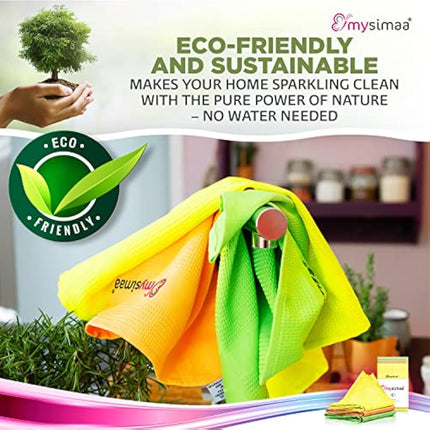 mysimaa® Neon cleaning cloths premium professional microfibre all-purpose cleaning cloths without cleaning agents for streak-free shine in the home, car, office as well as for window mirror glas