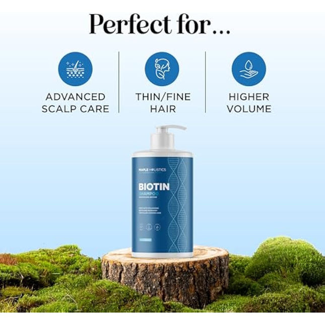 Volumizing Biotin Shampoo for Thinning Hair - Thickening Shampoo for Men and Women with Rosemary Essential Oil - Vegan Paraben and Sulphate Free Hair Shampoo for Fine Weak and Dull Hair - 739mL