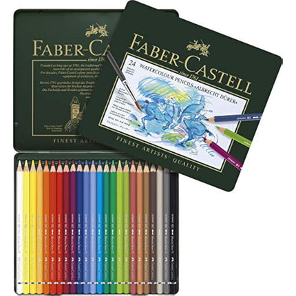 Faber-Castell Watercolour Pencil Set Complete with Watercolour Pencils ABLRECHT DÜRER and Water Tank Brush