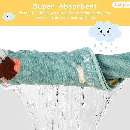 Baby Bandana Dribble Bibs, 10-Pack Cotton Baby Feeding Bibs Super Absorbent Drool Bibs with Adjustable Snaps for 0-36 Months Newborn and Toddlers