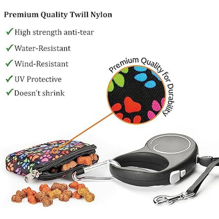 Small Dog Treat Bag, Dog Treat Training Pouch Bag, Pocket Size Travel Dog Walking Bag, Dog Walk Treats Pouch, Dog Treat Pouch, Pet Bag For Lead Treats, Pet Treat Pouch For Training (Pawprint)