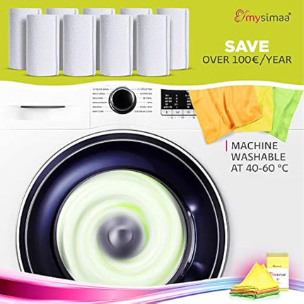 mysimaa® Neon cleaning cloths premium professional microfibre all-purpose cleaning cloths without cleaning agents for streak-free shine in the home, car, office as well as for window mirror glas