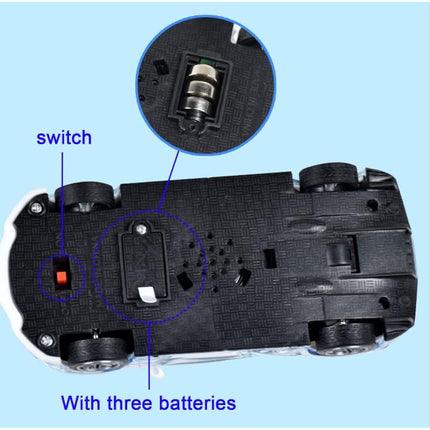 Tuko Police Car Toy with Light and Sound, 1:36 Car Toy for 3+ Years Old Boy and Girl Gift,White