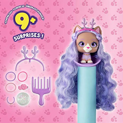 VIP Pets | Surpsie collectible puppy Doll with extra-long Hair - Surprise toys & Hair Reveal Doll for kids +3 Years