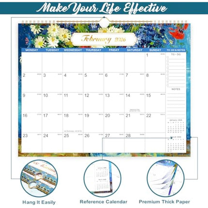 Artfan 2025-2026 Calendar - Calendar 2025-2026 uk from July 2025 - December 2026, 18 months to view, 14.8'' x 11.5'', Perfect for Planning and Organizing Your Home and Office, Green