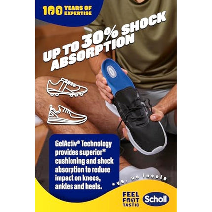 Scholl Insoles Men's Sport Gel Active UK Shoe Size 7-12