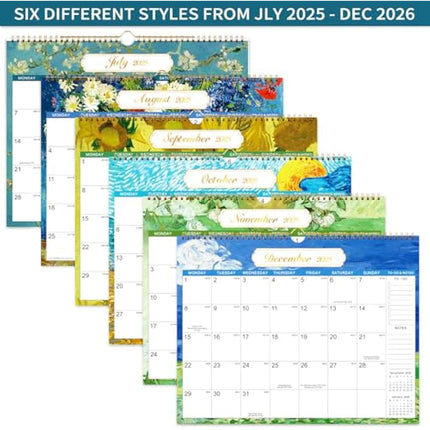 Artfan 2025-2026 Calendar - Calendar 2025-2026 uk from July 2025 - December 2026, 18 months to view, 14.8'' x 11.5'', Perfect for Planning and Organizing Your Home and Office, Green