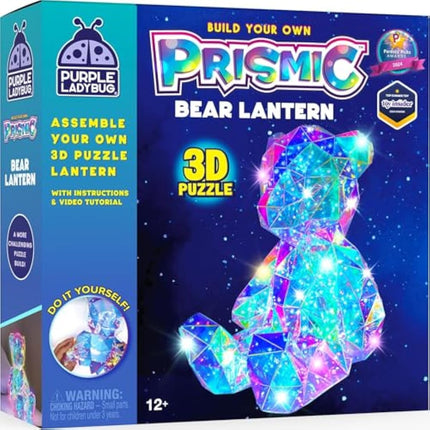 PURPLE LADYBUG Prismic Make Your Own 3D Light Up Bear Craft Kit - Girls Birthday Presents, Great Gifts for 12 Year Olds Girls, Tween Girls Gifts, Teenage Girls Gifts Age 13, Gifts for Teenage Girls