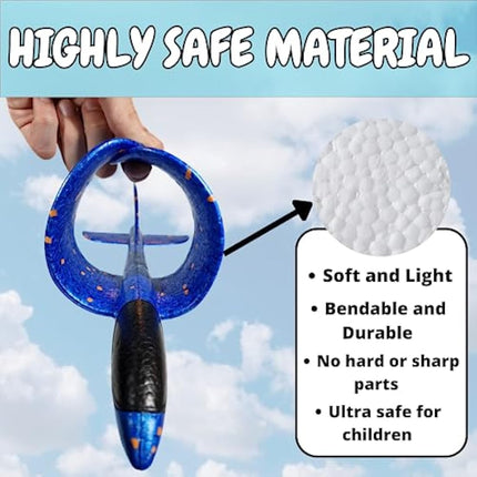 Nearasu 3 Pack Airplane Launcher Toy for 4 5 6 7 8 9 10 Year Old Boys with Catapult Gun, Foam Glider Plane Aeroplane, Outdoor Games Garden Flying Activities Toys Gifts For Children Kids Girls