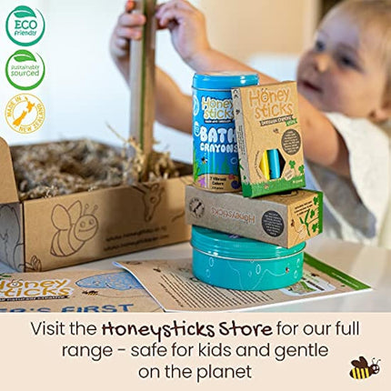 Honeysticks Non Toxic Watercolour Paint Set for Kids and Toddlers - 8 Vibrant and Long Lasting Colours with Brush - Natural and Food Grade Ingredients - Child Safe Art Supplies - Great Gift Idea