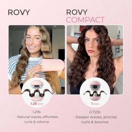 TYMO ROVY Hair Waver Crimper - Hair Curler, Deep Waver Curling Iron, Ionic Curling Wand with Ceramic Tourmaline Barrel for Women, Anti-Scald, Quick & Easy, Dual Voltage, Pink 25mm