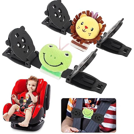QOPAHI Anti Escape Car Seat Strap Baby Harness Chest Clip, Baby Safety Strap Prevent Kids Taking Their Arms Out of Child Car Seat/High Chairs/Strollers, Car Seat Safety Clip with 2 Dolls(2 Pack)