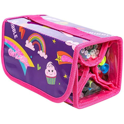 GirlZone Arts and Crafts Fruit Scented Markers and Pencil Case for Girls, Awesome Kids Colouring Pens Kit and Creative Gifts for 10 Year Olds Girls