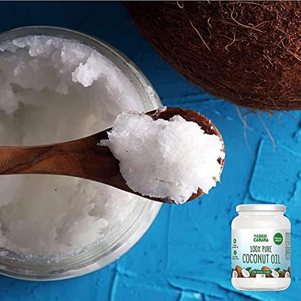 Coco Cabana 100% Pure Coconut Oil 1L, Vegan, Gluten & Dairy Free, Natural Beauty Product, Skin & Hair, Cooking, glass jar, 1000ml