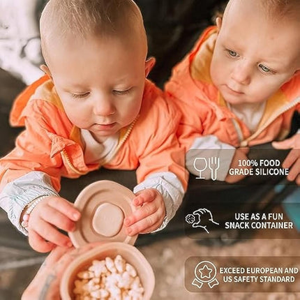 Moonkie Silicone Baby Food Storage Containers, 6 Pack, 120ml Weaning Freezer Pots with Airtight Lids, Reusable Baby Food Snack Pots, Microwave and Dishwasher Safe, Perfect for Infant & Toddler Food