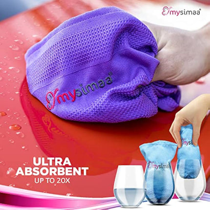 mysimaa® Premium Microfiber Cleaning Cloths - Professional microfibre cloth or dusters for cleaning to get streak-free, lint-free shine in home products, car cleaning, kitchen, dishes, window, glass.