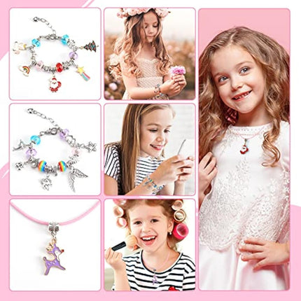 Unicorn Gifts for Girls Toys Age 6-10 Years Old Christmas Gifts Crafts Kids Toys, Girls Gifts Charm Bracelet Jewellery Making Kit Childrens Birthday Presents Advent Calendar Stocking Fillers Kids