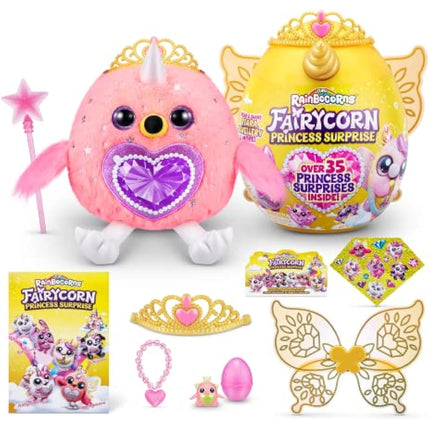 Rainbocorns Fairycorn Princess Series 6 Majesty th Flamingo - Collectible Plush - Magical Fairy Princess Surprises, Cuddle Plush Stuffed Animal, Stickers (Flamingo)