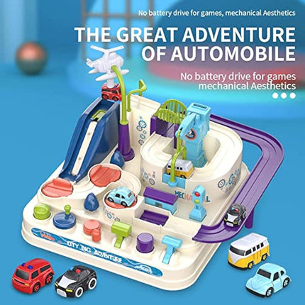 TODARRUN Car Adventure Toys,Cars Race Track Toys with 4 Toy Vehicle,Preschool Educational & Interactive Toy for Toddlers 3 4 5 6 7 8 Year Old Boys Girls