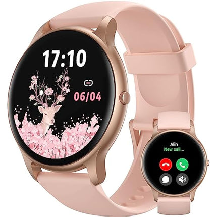 Parsonver Smart Watch Answer/Make Call, Fitness Watch for Women, Smartwatch IP68 Waterproof, 100+ Sport Modes, Heart Rate/Sleep Monitor, Fitness Tracker for Android iOS, Rose Gold, SPROD1