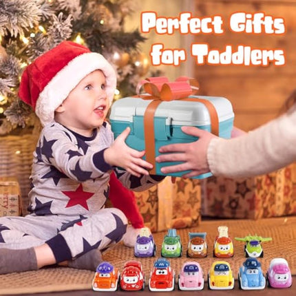 LULULIA Toys for 1 Year Old Boys Gifts, 12 Pcs Pull Back Cars Toddler Toy Cars for 1 2 Year Olds, 1st Birthday Gifts for Boys Girls, Christmas Baby Gifts Boy Toys Age 1