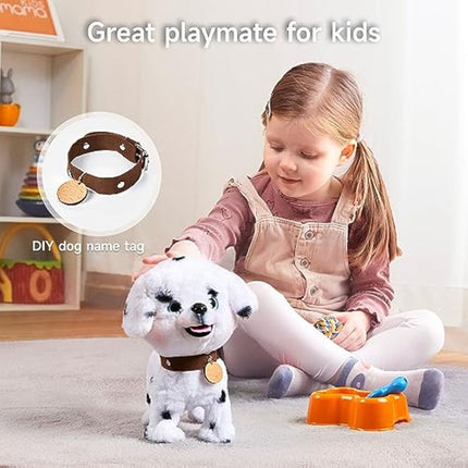 OR OR TU Walking Dog Toys for Kids Toy Dog Plush Electronic Pets Dog Puppy, Walk and Bark on a Lead, Realistic Interactive Toys Dog for Kids 3 4 5 6 7+ Years Old Girls Boys Gift