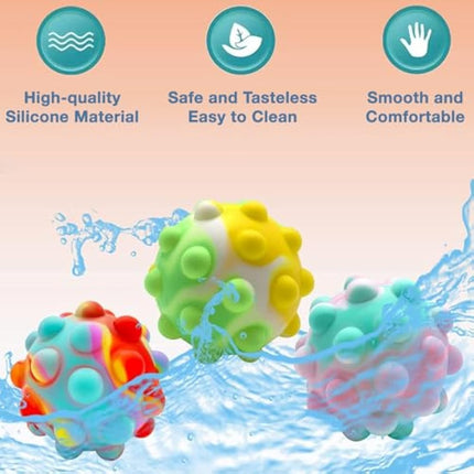 12 Pcs Pop Stress Ball Fidget Toys, 3D Push Bubbles Silicone Sensory Bubbles Balls for Kids, Sensory Pressure Ball Toy Anti Anxiety Relieve Stress Fit Kids Adults Hand Exercise (Random Color)