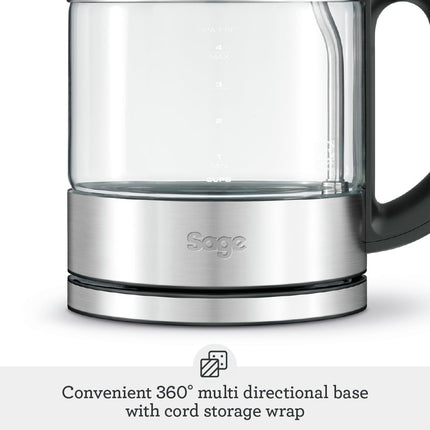 Sage - The Compact Kettle Pure - Quiet and Cordless Electric Kettle - Fast Boil, Brushed Stainless Steel