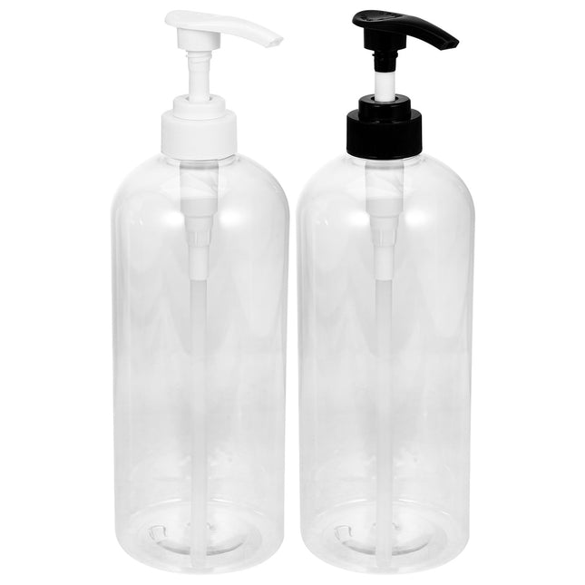Tovinanna 2pcs Pump Bottle Dispenser, 1L Soap Dispenser Pump, Refillable Empty Bottles, Hand Wash for Shampoo, Conditioner, Lotions