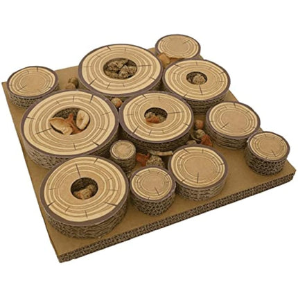 Rosewood Maze-a-Log Treat Challenge Toy for Small Animals – Cardboard Puzzle Feeder and Boredom Breaker, Hide Treats and Food, Safe-to-Chew, Enrichment Toy for Rabbits, Guinea Pigs, Hamsters, Rats