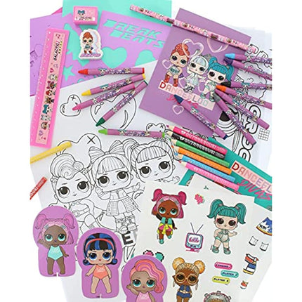 LOL Surprise Large Art Set | Colouring Set | Colouring Posters | Stickers Sheet | Girls Gifts | Stationary Set | School Supplies | LOL Stationery Set | Writing Pencils