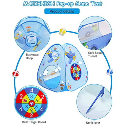 MAIKEHIGH Kids Play Tent and Tunnel, 3 in 1 Pop Up Play Tent Ball Pit for Toddlers Indoor Outdoor Playhouse with Crawl Tunnel Toy Gift for Children Baby Girls Boys