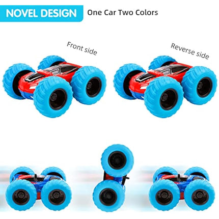 m zimoon Pull Back Car, Inertia Monster Truck Toy Cars Double-Sided Friction Powered Vehicles Push and Go Vehicle Min Car Rubber Wheels Cars Toys Birthday Gifts for 3-7 Years Old Kids Boys Girls