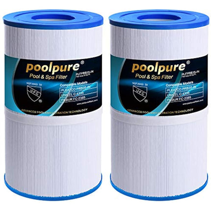 POOLPURE 2 x Spa Filter Replacement for Pleatco PRB35-IN, Unicel C-4335, Guardian 409-219, Filbur FC-2385, 03FIL1300, 17-2482, 25393, 303557, 817-3501, R173431, 35 sq.ft, 5 X 9 Drop in Hot Tub Filter