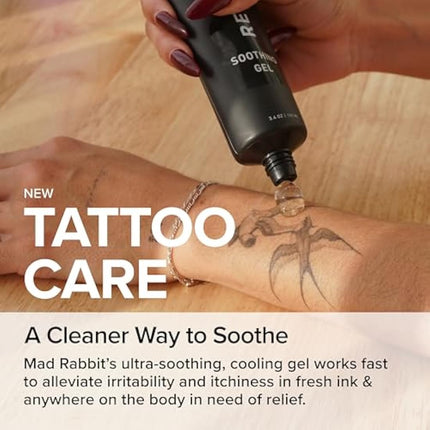 Mad Rabbit Tattoo Aftercare Soothing Gel & Moisturizer As Seen on Shark Tank - Premium Tattoo Supplies for New Tattoo Care, Anti-Itch - Tattoo Care Gel Made with Clean Ingredients