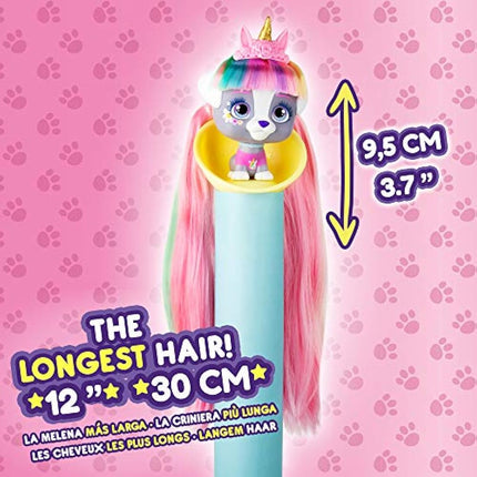 VIP Pets | Surpsie collectible puppy Doll with extra-long Hair - Surprise toys & Hair Reveal Doll for kids +3 Years